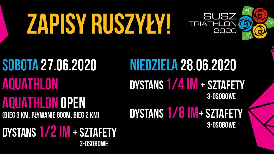Susz Triathlon 2020 - zapisy ryszyły!